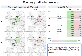 Displaying growth rates in maps